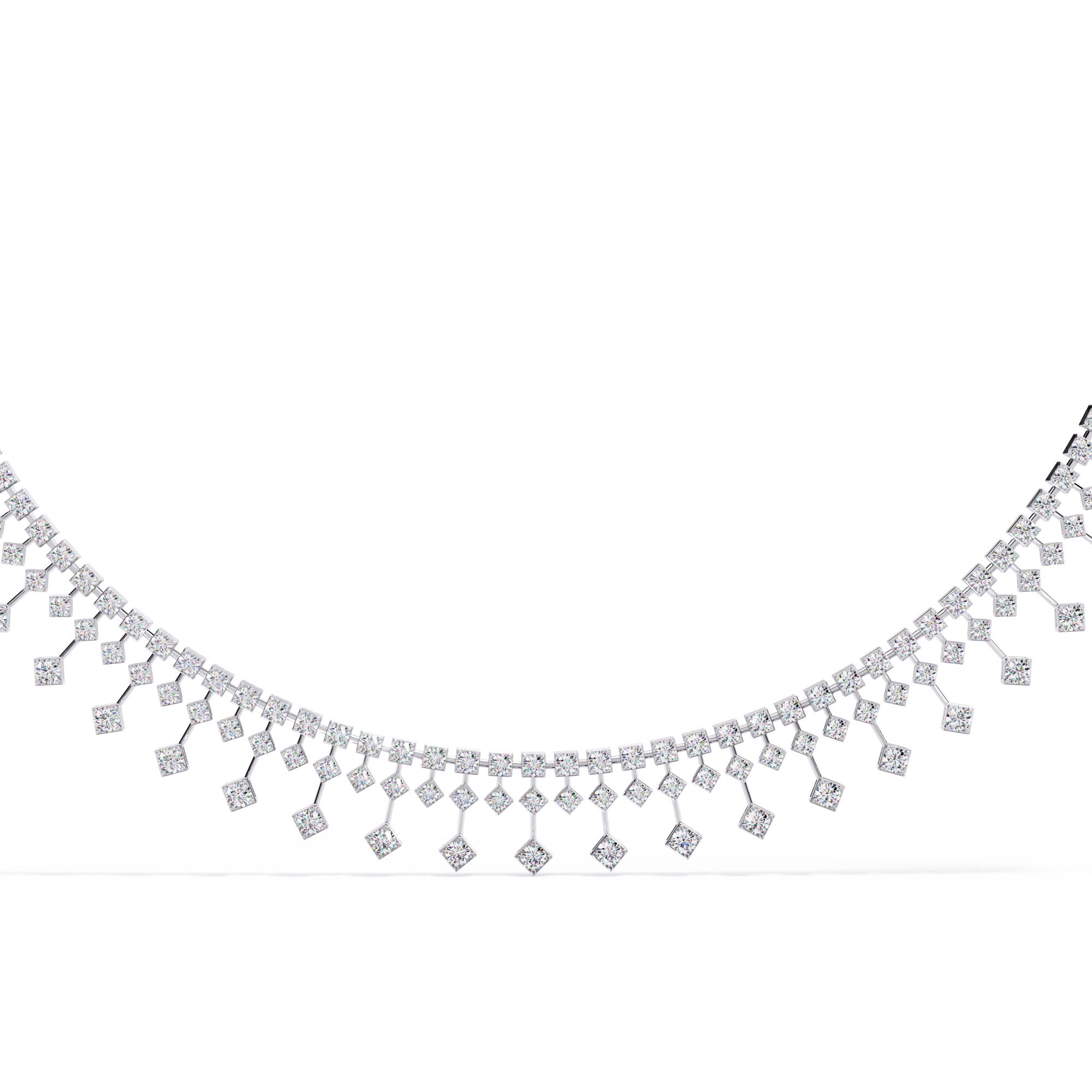 Solitairekart 4.51ct Graduated Natural Diamond Drop Necklace-HI Color, VS-SI Clarity